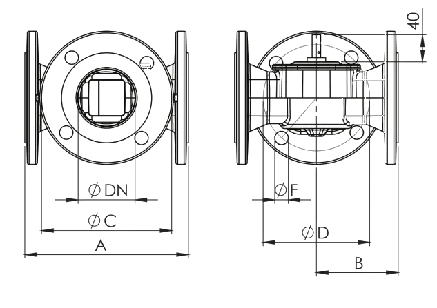 three way valve dimension